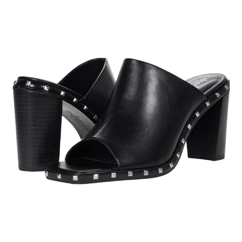Charles by Charles David Wrangler black Peep Toe Mule Shoes Sz 5